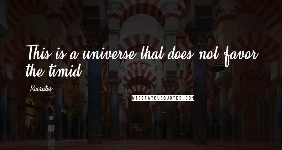 Socrates Quotes: This is a universe that does not favor the timid.