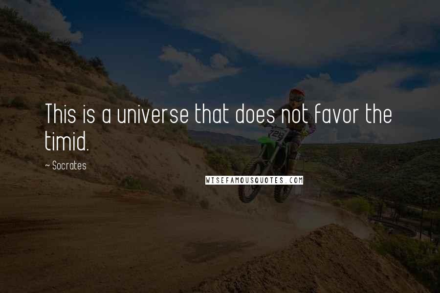 Socrates Quotes: This is a universe that does not favor the timid.