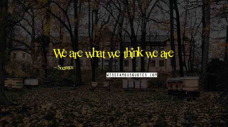 Socrates Quotes: We are what we think we are