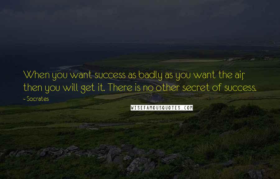 Socrates Quotes: When you want success as badly as you want the air, then you will get it. There is no other secret of success.