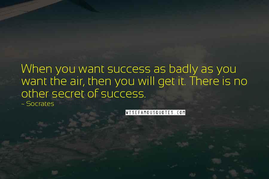 Socrates Quotes: When you want success as badly as you want the air, then you will get it. There is no other secret of success.