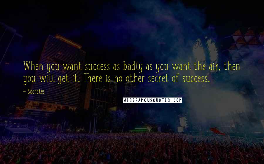 Socrates Quotes: When you want success as badly as you want the air, then you will get it. There is no other secret of success.