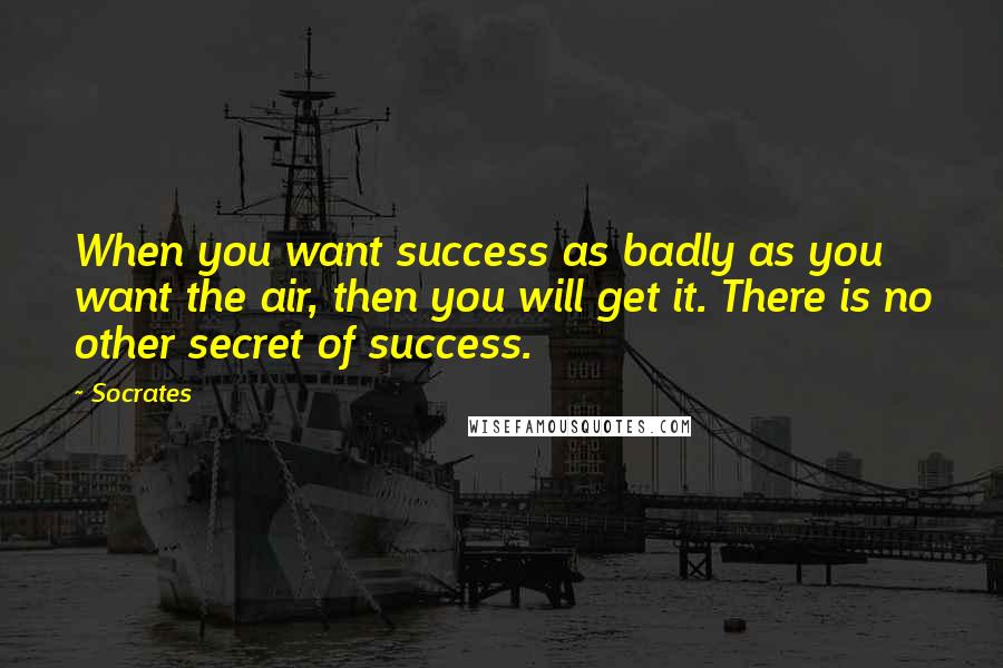 Socrates Quotes: When you want success as badly as you want the air, then you will get it. There is no other secret of success.