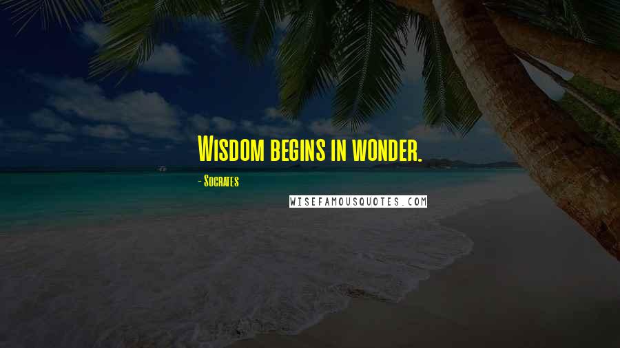 Socrates Quotes: Wisdom begins in wonder.