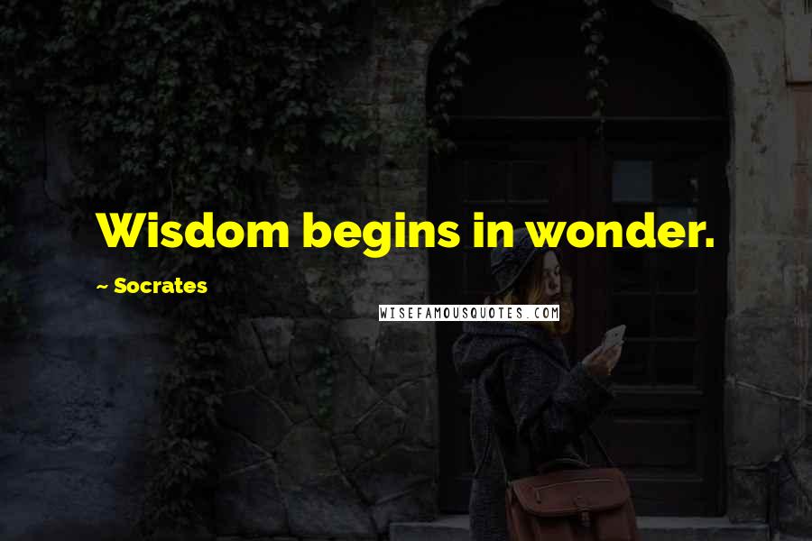 Socrates Quotes: Wisdom begins in wonder.