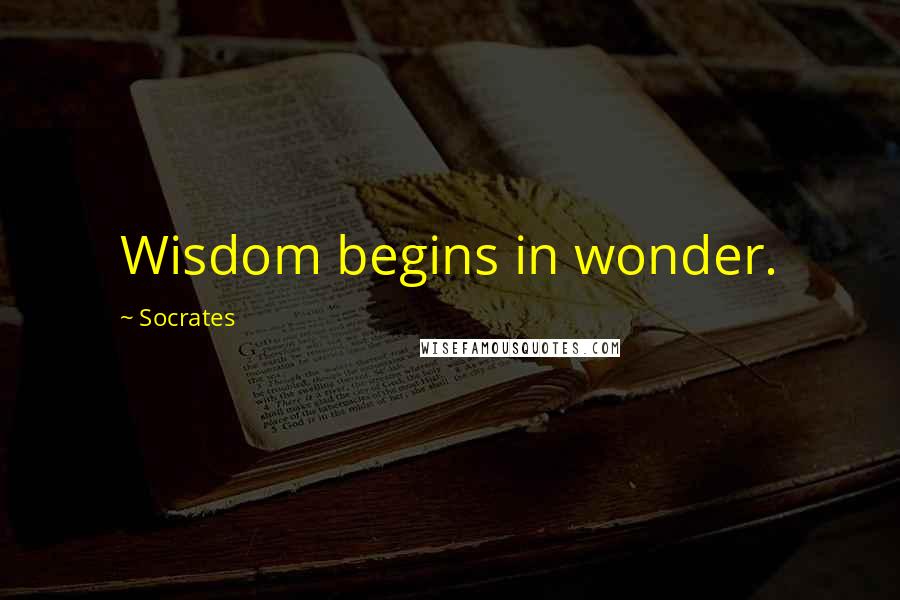 Socrates Quotes: Wisdom begins in wonder.
