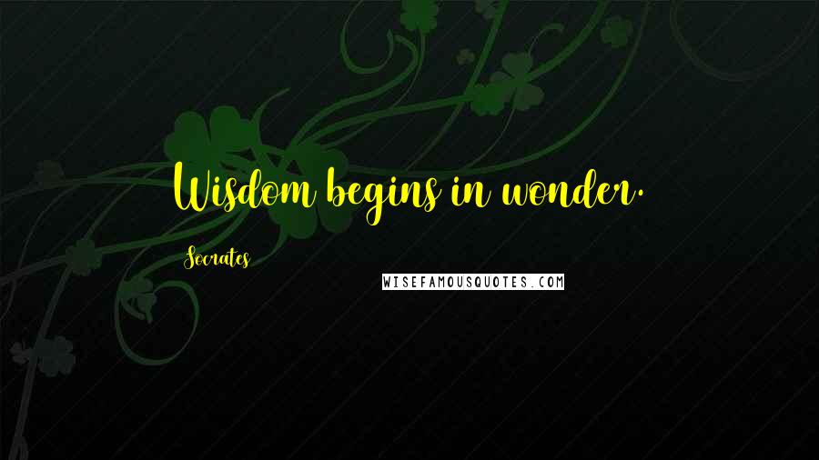 Socrates Quotes: Wisdom begins in wonder.