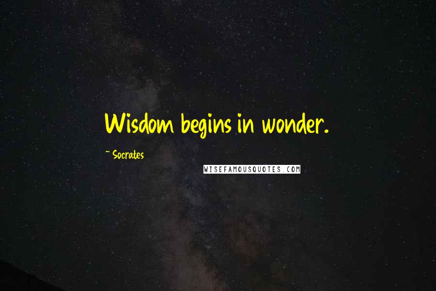 Socrates Quotes: Wisdom begins in wonder.