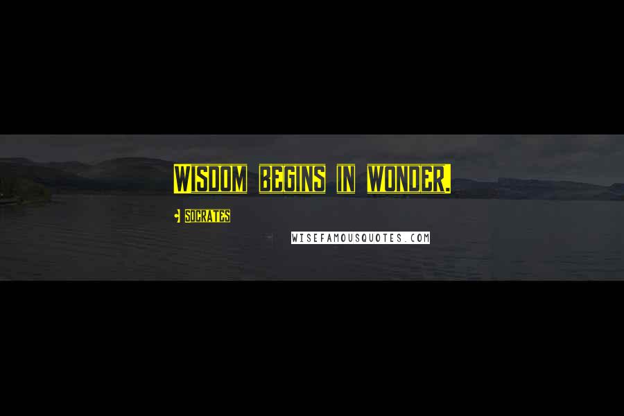 Socrates Quotes: Wisdom begins in wonder.