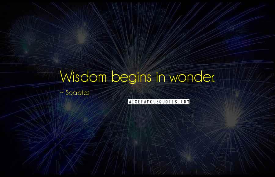 Socrates Quotes: Wisdom begins in wonder.