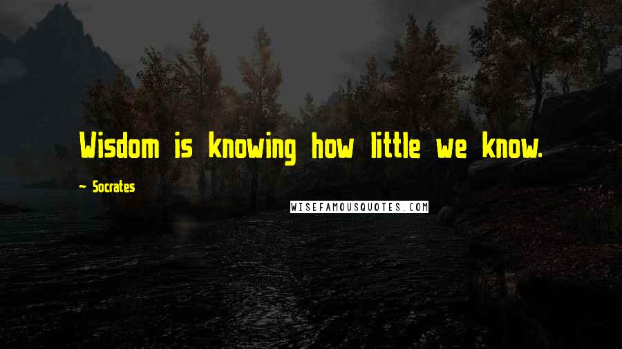 Socrates Quotes: Wisdom is knowing how little we know.