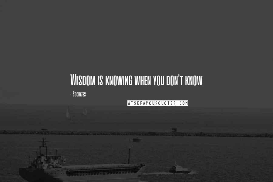 Socrates Quotes: Wisdom is knowing when you don't know