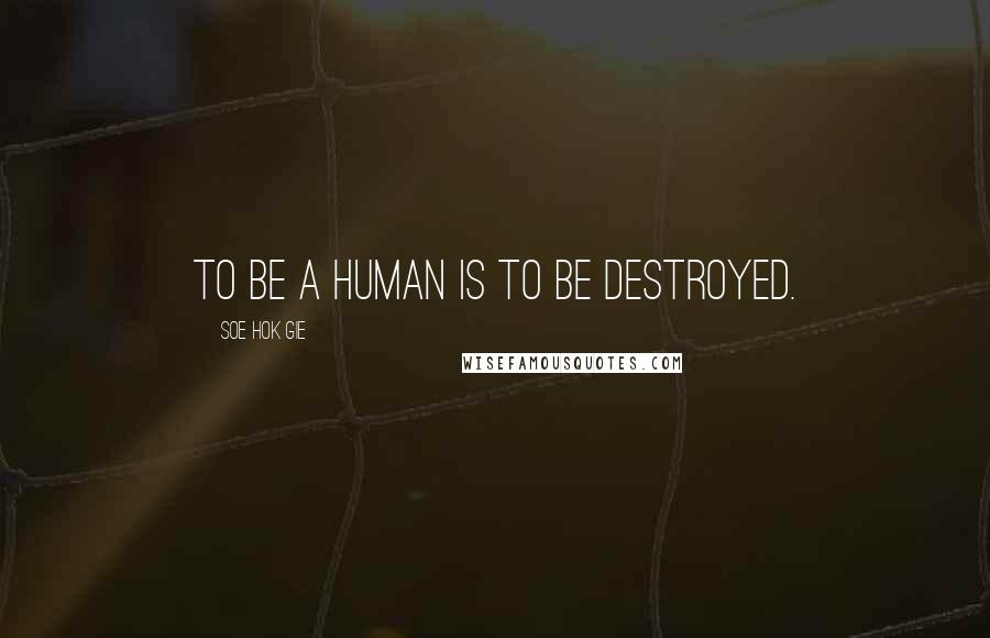 Soe Hok Gie Quotes: To be a human is to be destroyed.