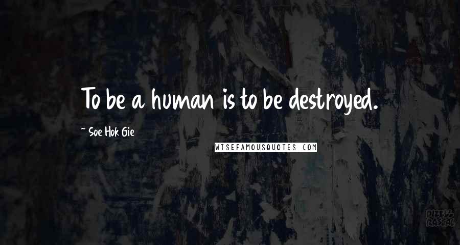 Soe Hok Gie Quotes: To be a human is to be destroyed.