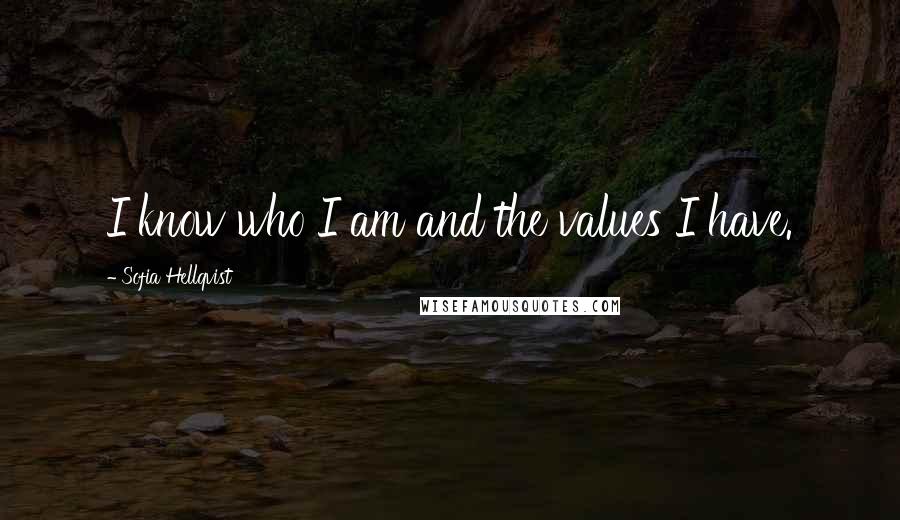 Sofia Hellqvist Quotes: I know who I am and the values I have.