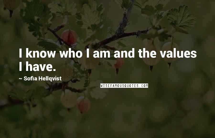 Sofia Hellqvist Quotes: I know who I am and the values I have.