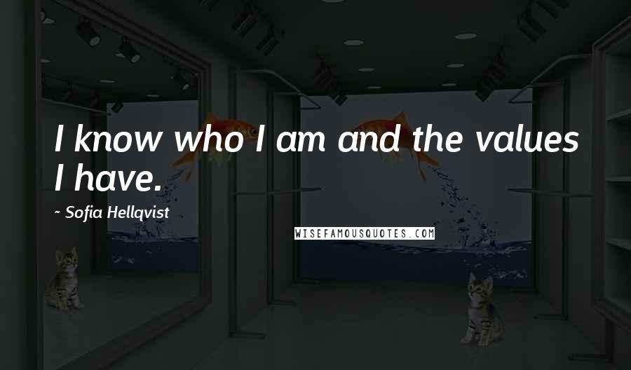 Sofia Hellqvist Quotes: I know who I am and the values I have.