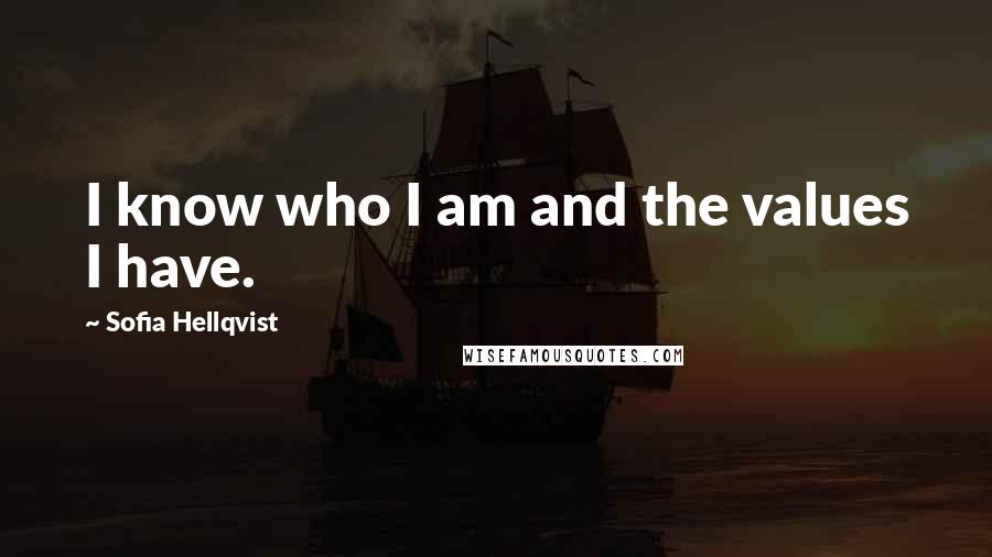 Sofia Hellqvist Quotes: I know who I am and the values I have.