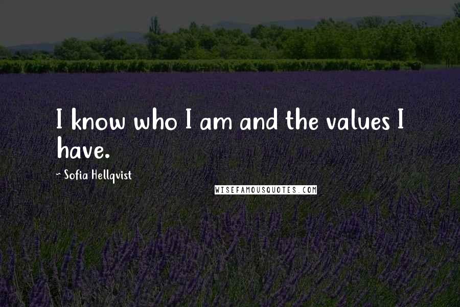 Sofia Hellqvist Quotes: I know who I am and the values I have.