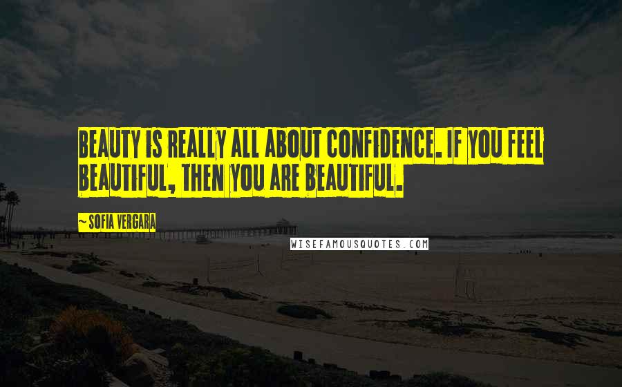 Sofia Vergara Quotes: Beauty is really all about confidence. If you feel beautiful, then you are beautiful.