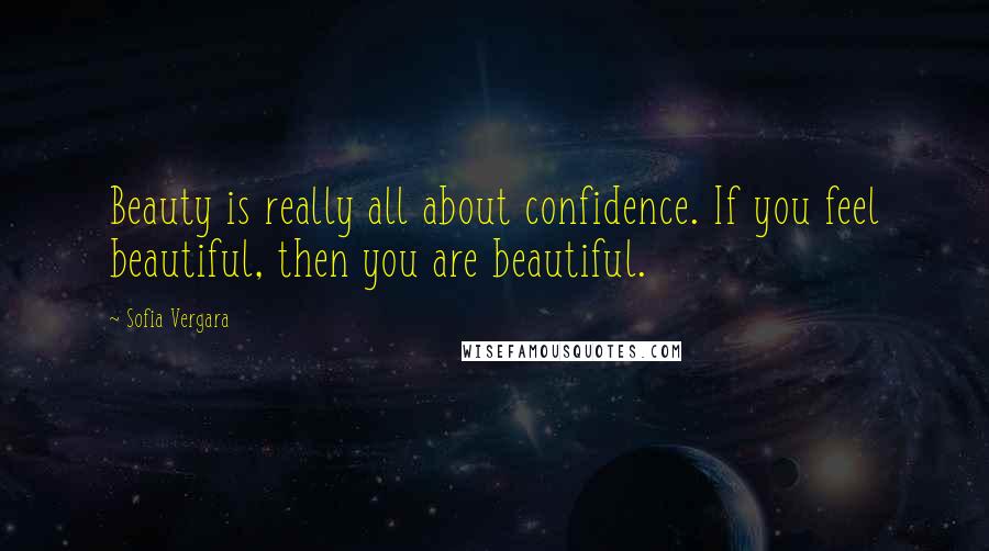 Sofia Vergara Quotes: Beauty is really all about confidence. If you feel beautiful, then you are beautiful.