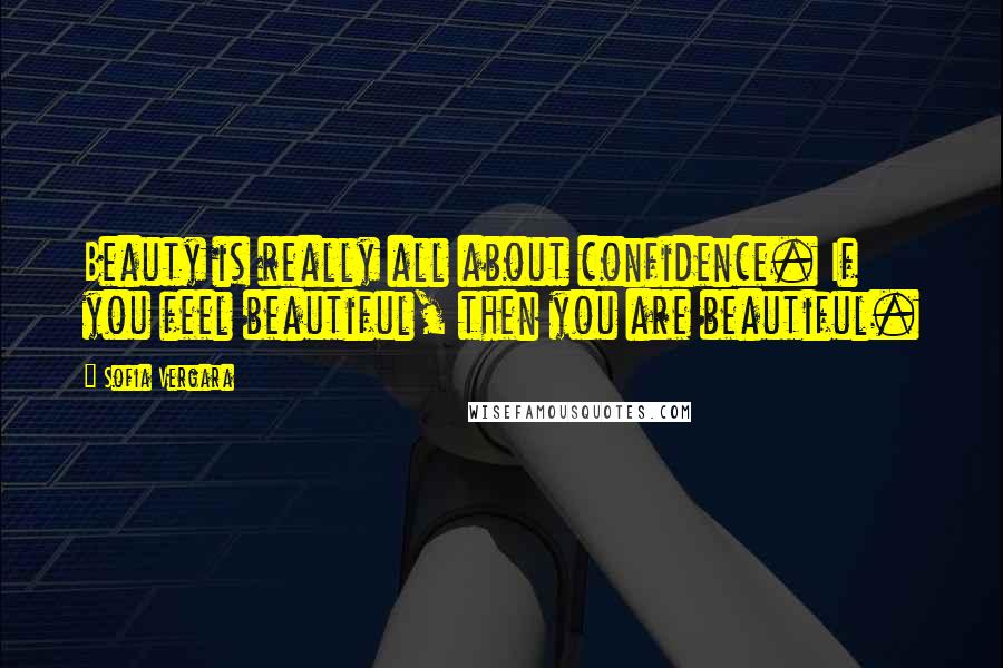 Sofia Vergara Quotes: Beauty is really all about confidence. If you feel beautiful, then you are beautiful.