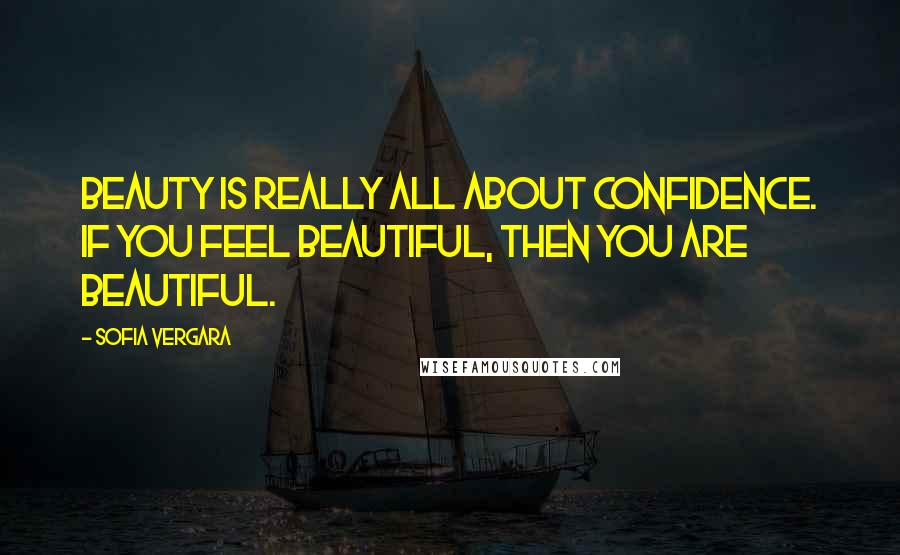 Sofia Vergara Quotes: Beauty is really all about confidence. If you feel beautiful, then you are beautiful.