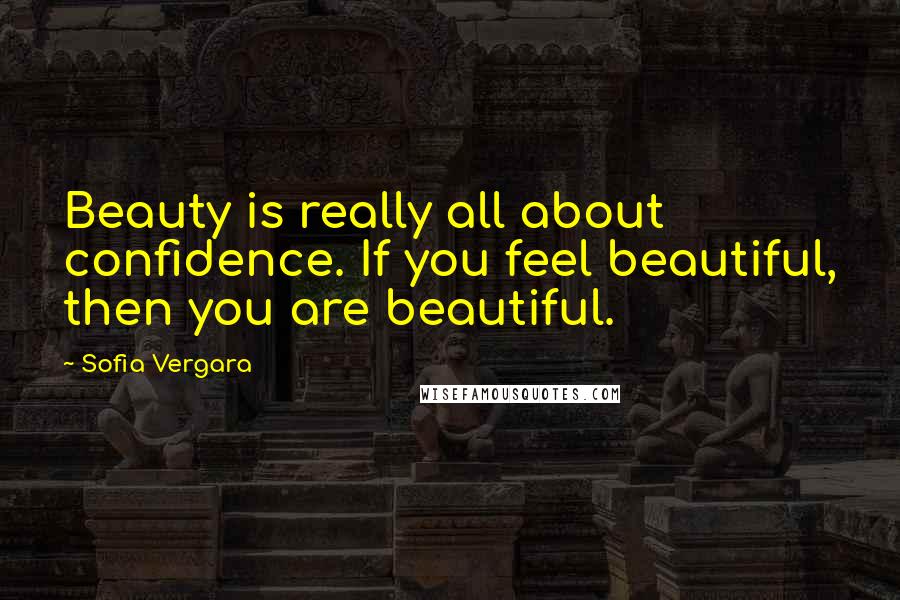 Sofia Vergara Quotes: Beauty is really all about confidence. If you feel beautiful, then you are beautiful.