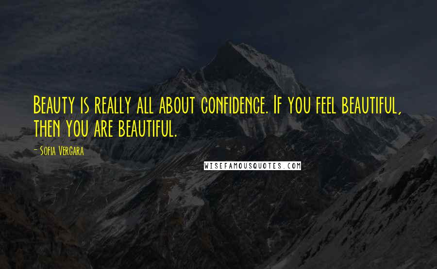 Sofia Vergara Quotes: Beauty is really all about confidence. If you feel beautiful, then you are beautiful.