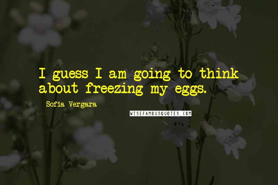 Sofia Vergara Quotes: I guess I am going to think about freezing my eggs.