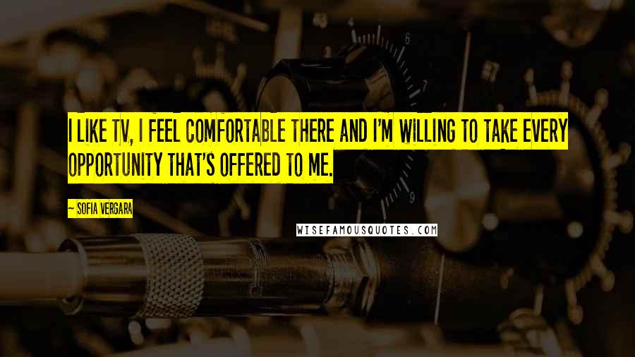 Sofia Vergara Quotes: I like TV, I feel comfortable there and I'm willing to take every opportunity that's offered to me.