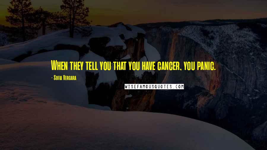 Sofia Vergara Quotes: When they tell you that you have cancer, you panic.