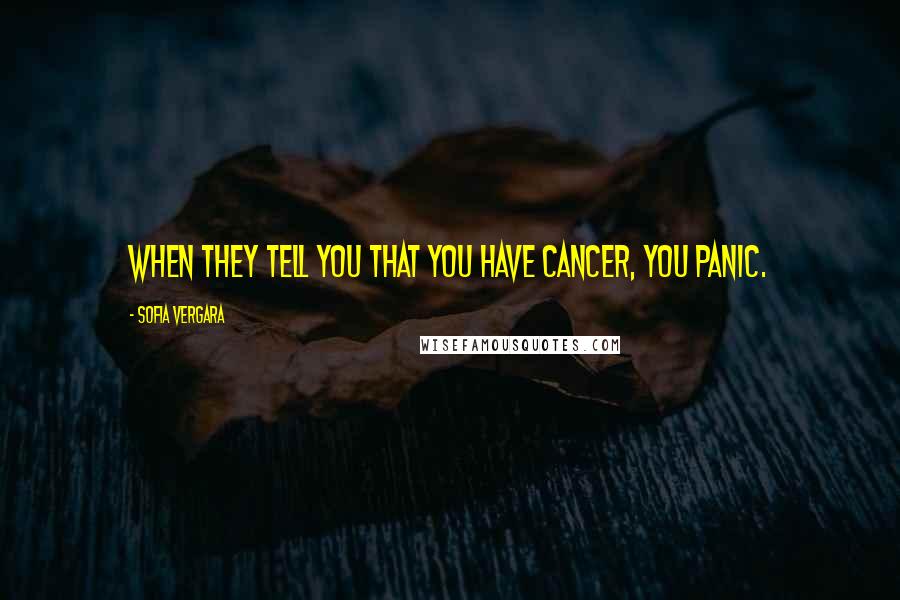 Sofia Vergara Quotes: When they tell you that you have cancer, you panic.