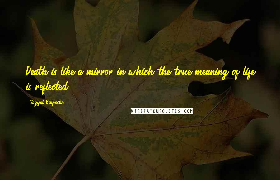 Sogyal Rinpoche Quotes: Death is like a mirror in which the true meaning of life is reflected.