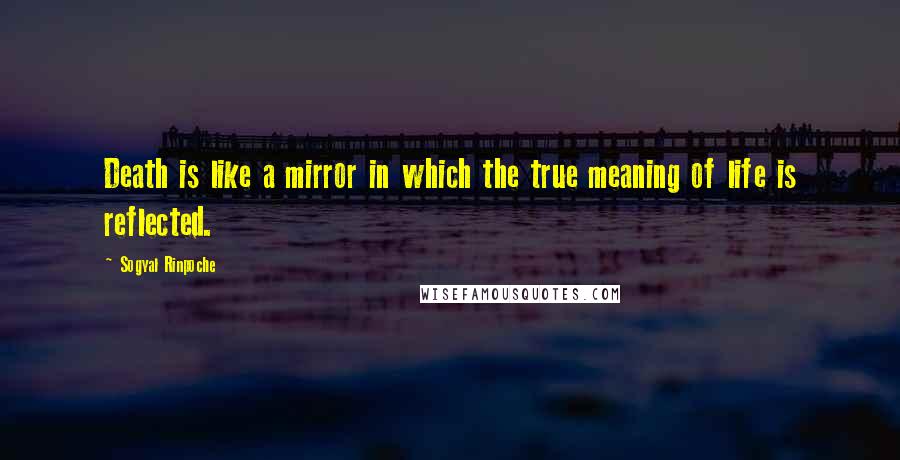 Sogyal Rinpoche Quotes: Death is like a mirror in which the true meaning of life is reflected.