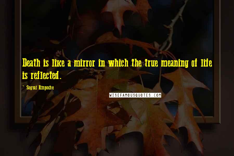 Sogyal Rinpoche Quotes: Death is like a mirror in which the true meaning of life is reflected.