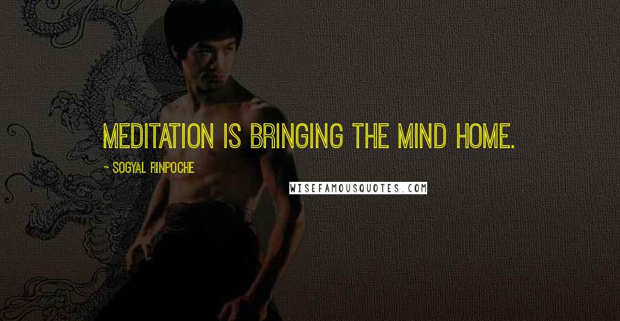 Sogyal Rinpoche Quotes: Meditation is bringing the mind home.