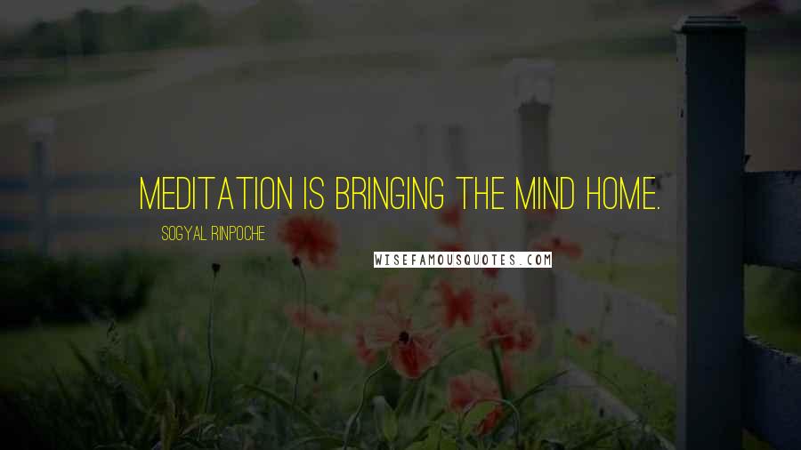 Sogyal Rinpoche Quotes: Meditation is bringing the mind home.