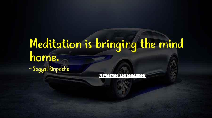 Sogyal Rinpoche Quotes: Meditation is bringing the mind home.