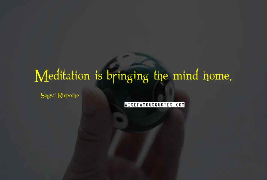Sogyal Rinpoche Quotes: Meditation is bringing the mind home.
