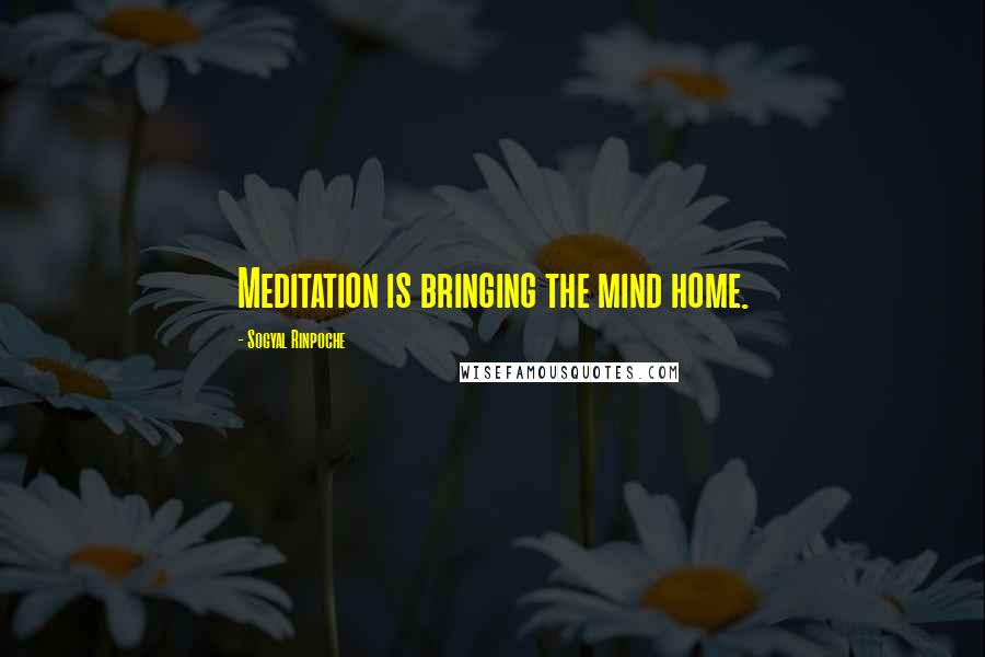 Sogyal Rinpoche Quotes: Meditation is bringing the mind home.