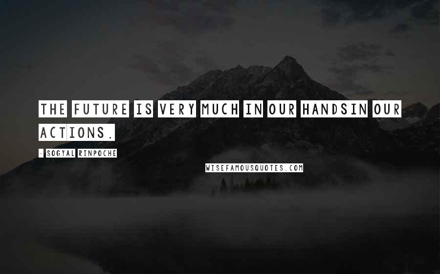 Sogyal Rinpoche Quotes: The future is very much in our handsin our actions.