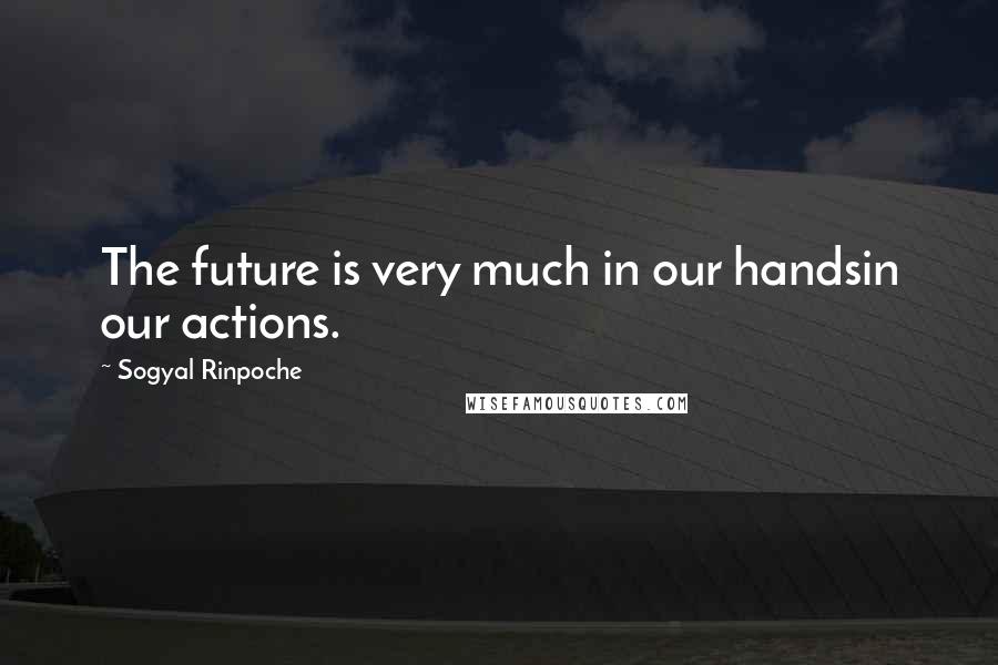 Sogyal Rinpoche Quotes: The future is very much in our handsin our actions.