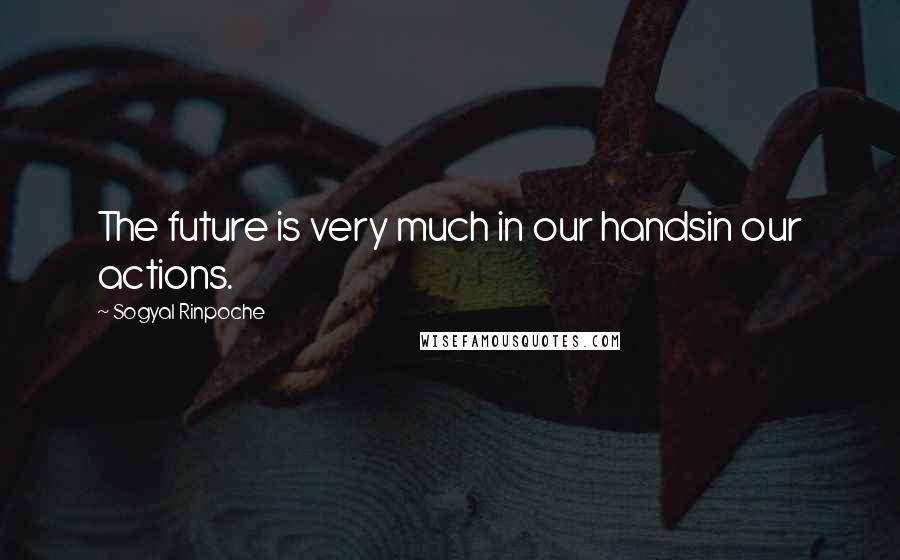 Sogyal Rinpoche Quotes: The future is very much in our handsin our actions.