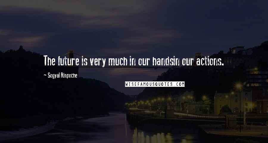 Sogyal Rinpoche Quotes: The future is very much in our handsin our actions.