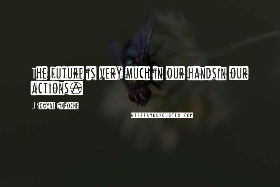Sogyal Rinpoche Quotes: The future is very much in our handsin our actions.
