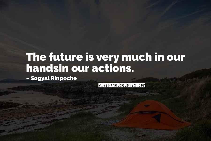 Sogyal Rinpoche Quotes: The future is very much in our handsin our actions.