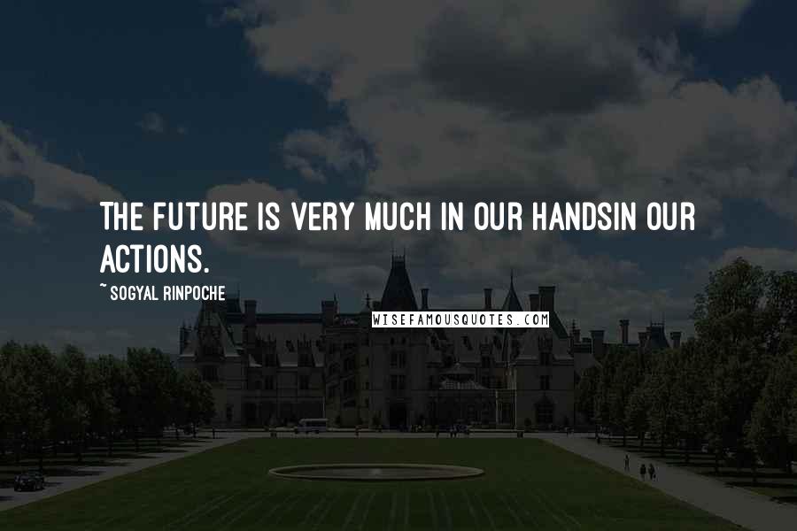 Sogyal Rinpoche Quotes: The future is very much in our handsin our actions.