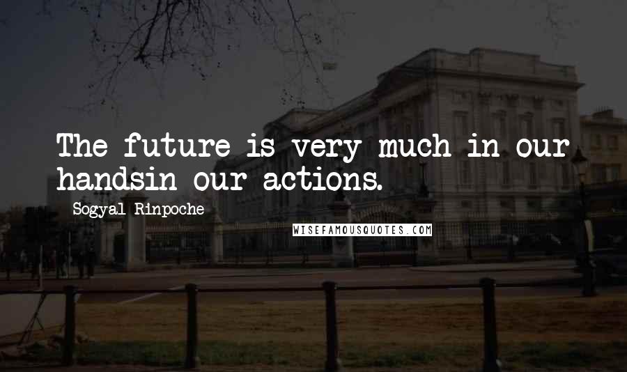 Sogyal Rinpoche Quotes: The future is very much in our handsin our actions.