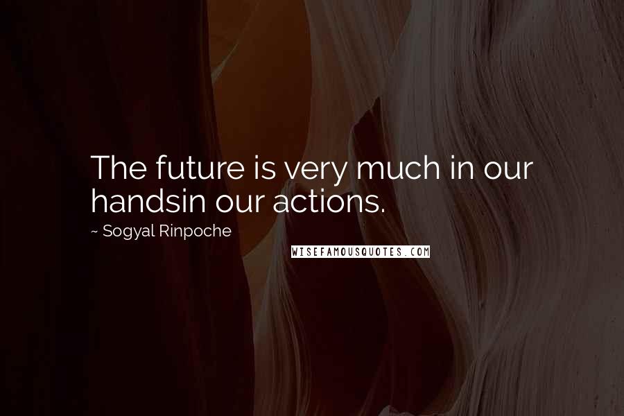 Sogyal Rinpoche Quotes: The future is very much in our handsin our actions.